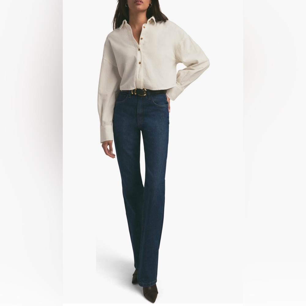 NWOT Favorite Daughter The Crop Cotton Corduroy Shirt Size M $175